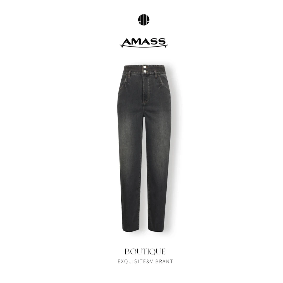 【阿玛施AMASS】高腰睫毛老爹裤5100324