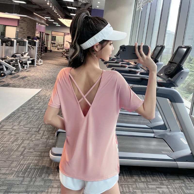 佑游30121运动T恤上衣短袖健身瑜伽服速干训练跑步宽松美背显瘦