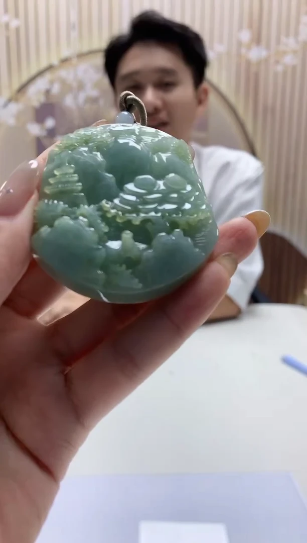 【闪购商品】定制翡翠未镶嵌1502xd-毛货挂件77