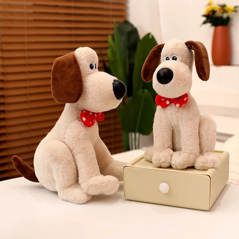 网红领结狗公仔蹲坐小狗掌门狗毛绒玩具摆件娃娃生日礼物儿童玩伴