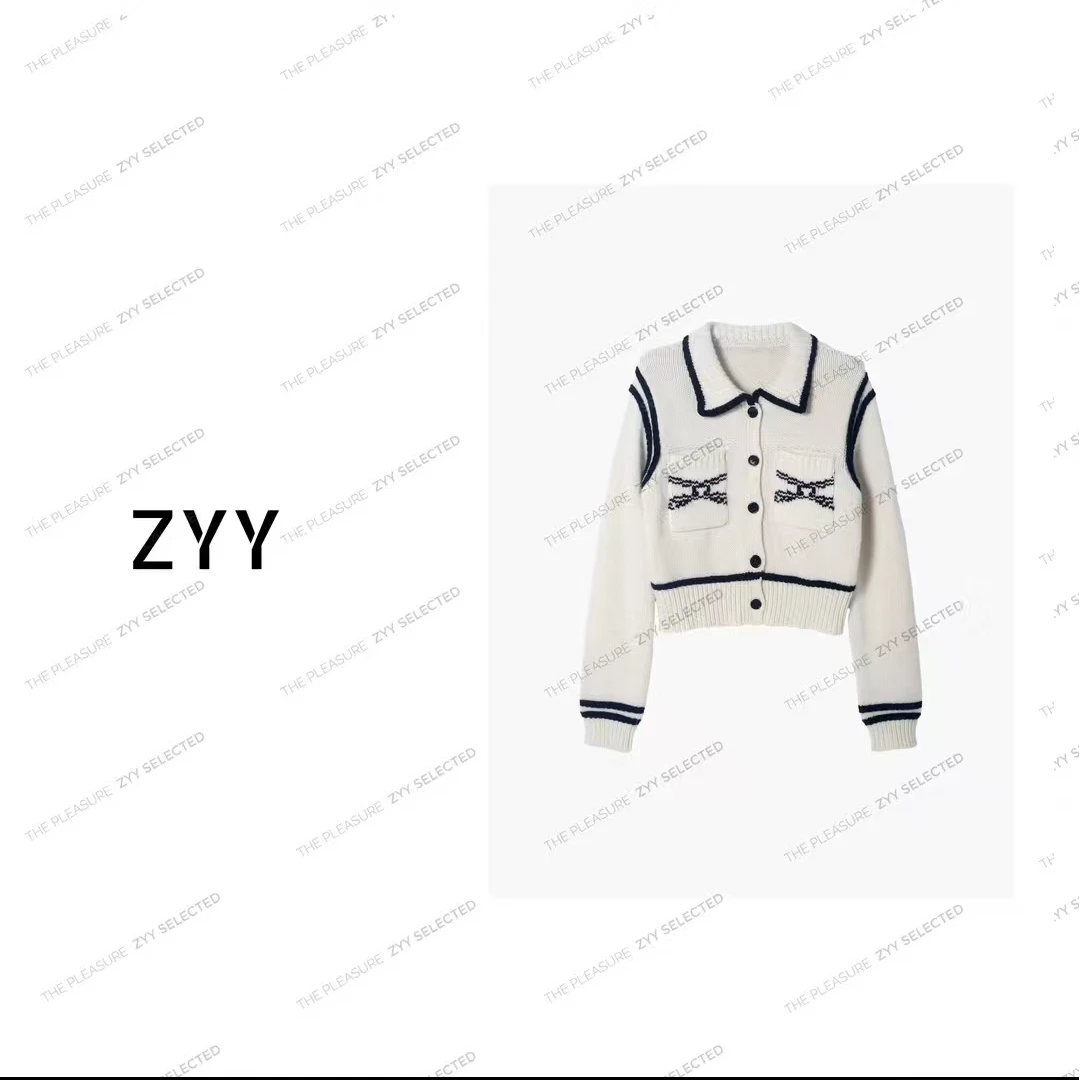 ZYY【凡间精灵】2024S/S铭顺温柔千金复古羊毛提花针织衫X24DZ11155