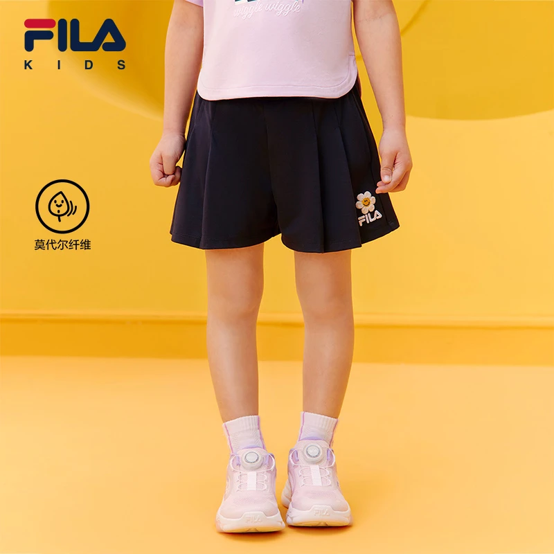 【斐乐儿童】2024年夏季中大童透气运动舒适针织五分裤K11G421301