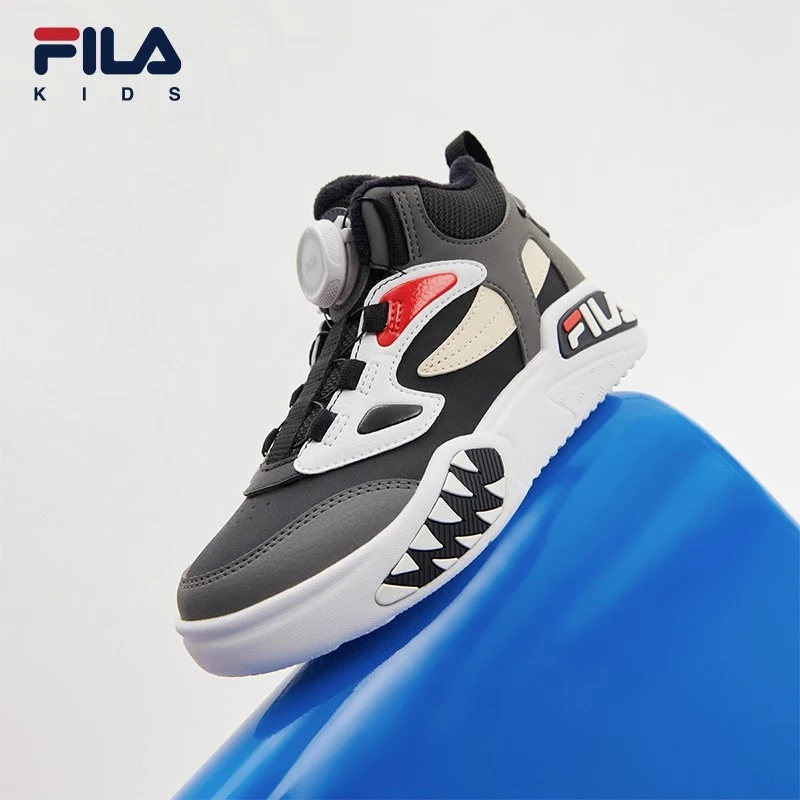 斐乐儿童2024中大童小童蝙蝠鞋加绒保暖秋季时尚篮球鞋K14341205