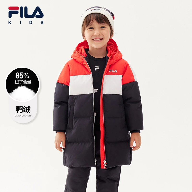 斐乐儿童2022冬季小童长款羽绒服中长款男童童装外套潮 K11241916