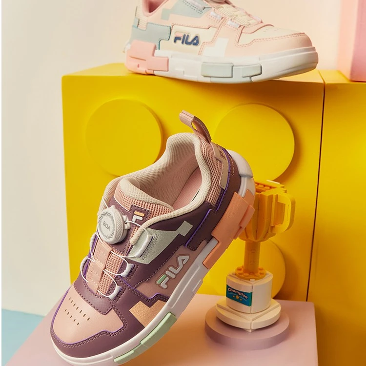 【斐乐儿童】2024新款积木男女童大童复古旋钮经典板鞋K15341304