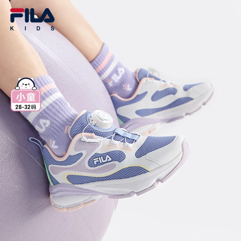 【斐乐儿童】2024年秋季儿童时尚潮流配色复古旋钮跑鞋K54B431104