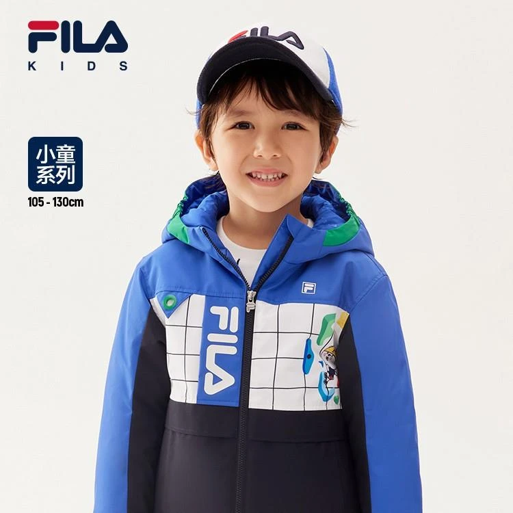 斐乐童装棉服2022冬季新款羽绒服时尚梭织保暖连帽外套K11B247904