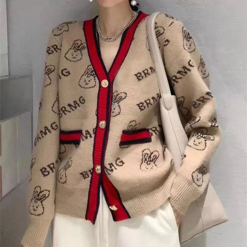 【粉丝专属】针织毛衣女开衫上衣春秋季款慵懒风百搭修身显瘦164