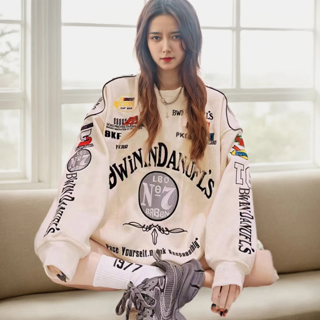 【粉丝专享】卫衣女长袖春秋韩版圆领宽松百搭洋气印花卫衣女150