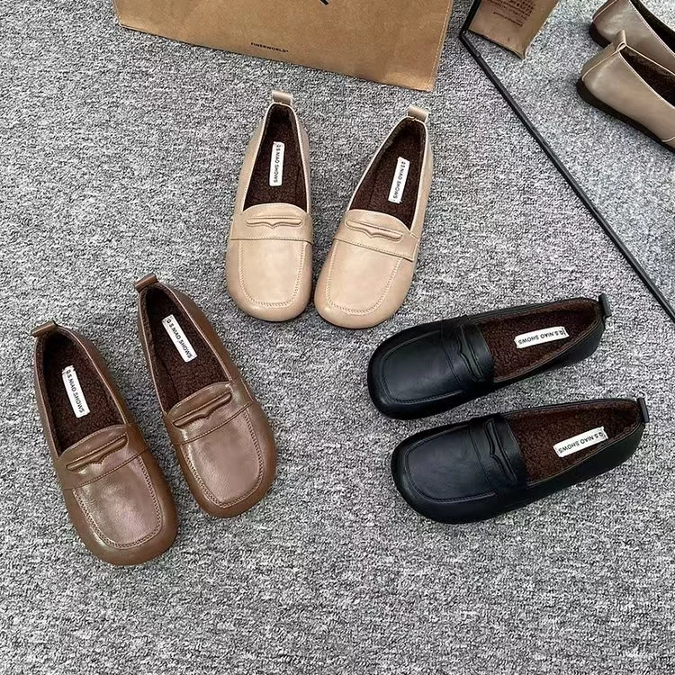 9518-1女冬季新款一脚蹬女鞋百搭棉鞋豆豆鞋