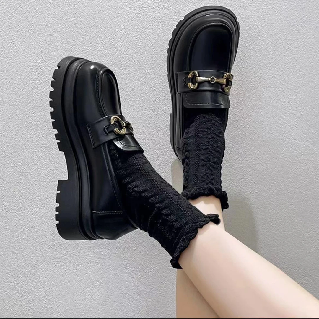 662新款厚底秋冬小皮鞋英伦风乐福鞋