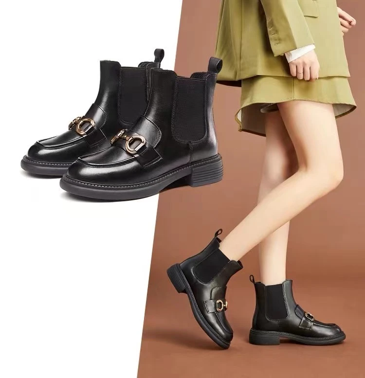 5588切尔西马丁靴防滑牛皮烟筒靴