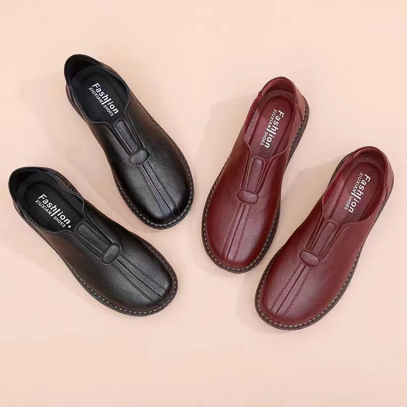 819妈妈鞋软底软面防滑平底单鞋