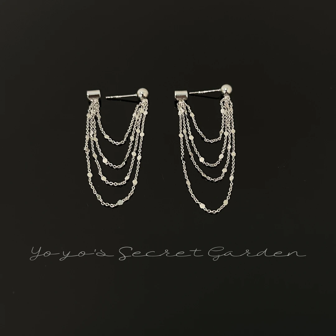 铜合金耳饰 满天星亮片流苏耳环时尚气质轻奢精致