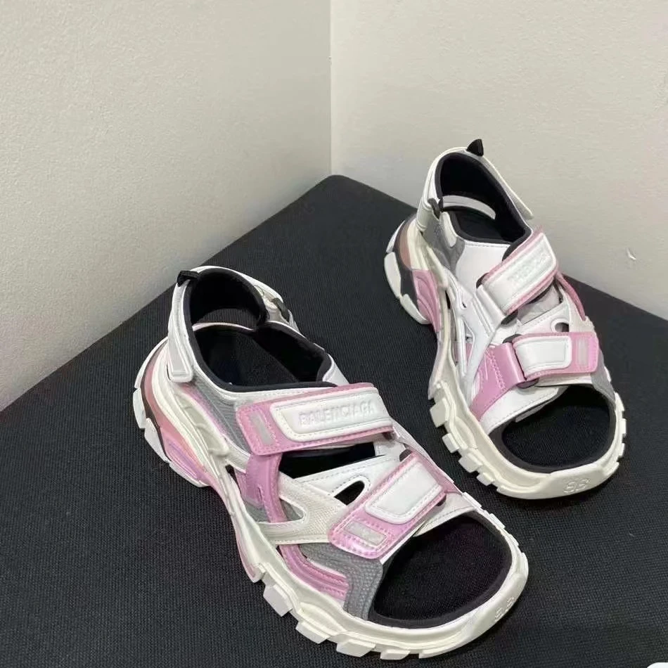 全新未使用 Balenciaga/巴黎世家 track2.0凉鞋粉白拼色37码