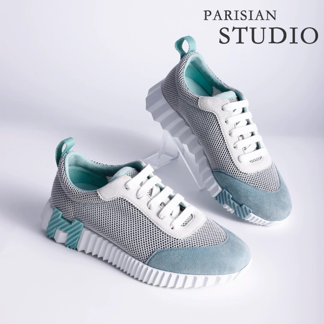 未使用 Hermes/爱马仕 爱马仕蓝色运动鞋/36.5码