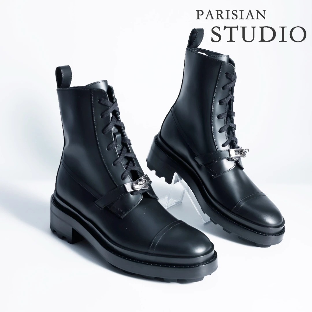 99新 Hermes/爱马仕 爱马仕funk厚底马丁靴37码