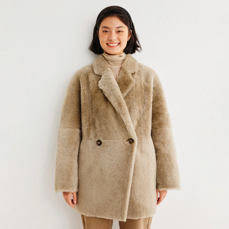 小虫西班牙拉贡皮毛一体复古奢暖经典大簰版型皮草外套TE3DPC010