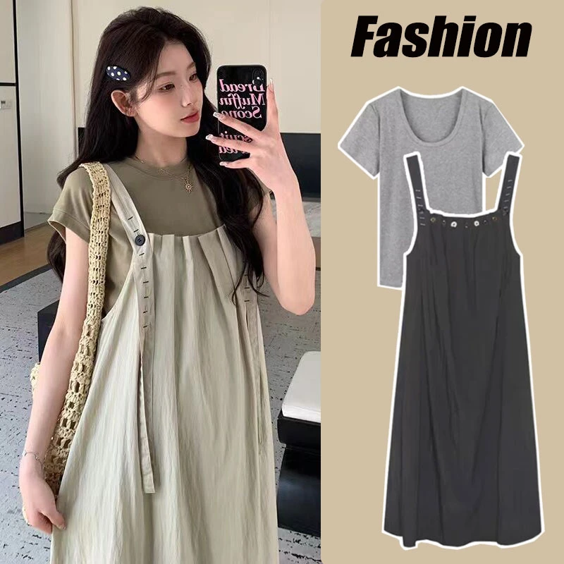 【颜若兮】夏季新款2024孕妇装韩版连衣裙显瘦时尚减龄洋气孕妇裙