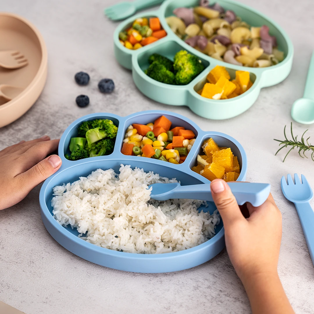 【宝宝餐盘】硅胶掌印餐盘带吸盘