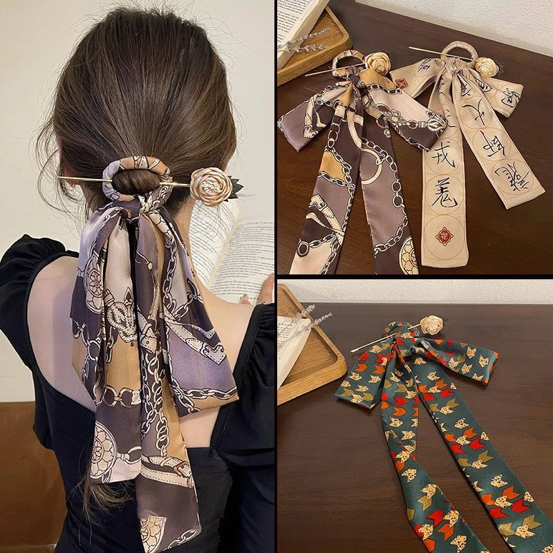 婉之恋 合金发饰 发簪发带古风优雅超仙气质蝴蝶结汉服复古盘发簪