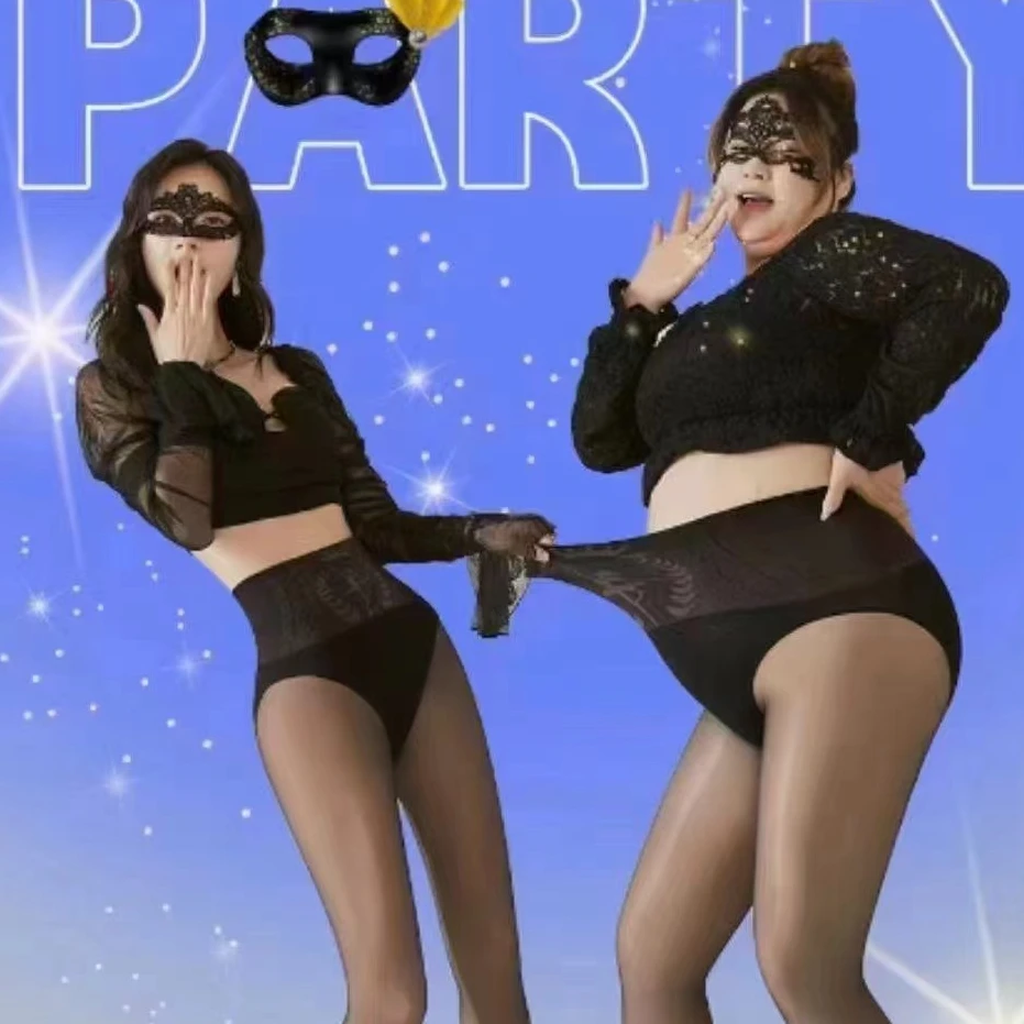 2024水光黑透肤高腰打底裤秋冬加绒200斤黑丝光腿神器假透肉