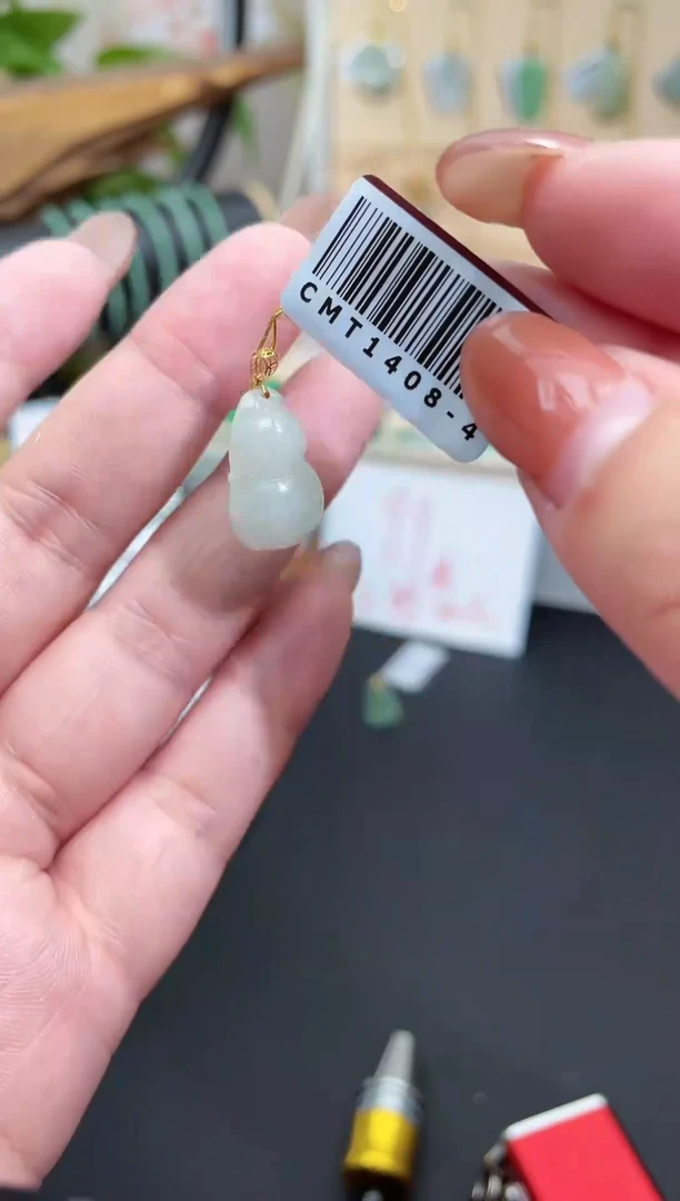 【闪购商品】翡翠颈饰18K金镶嵌葫芦@@CMT1408-4