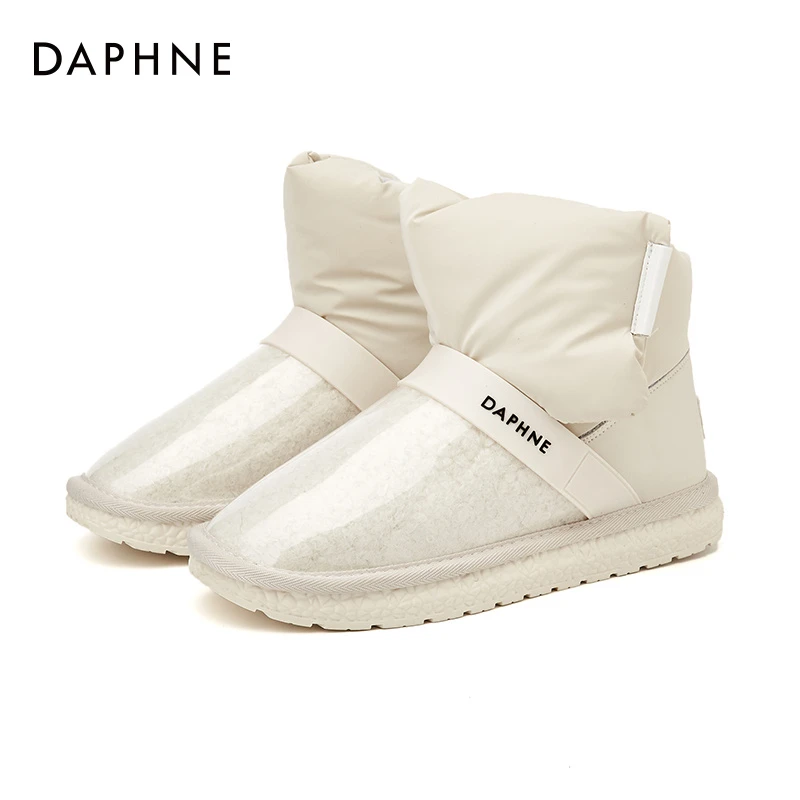 Daphne/达芙妮舒适雪地靴女款年冬季新款时尚短筒加绒雪地靴