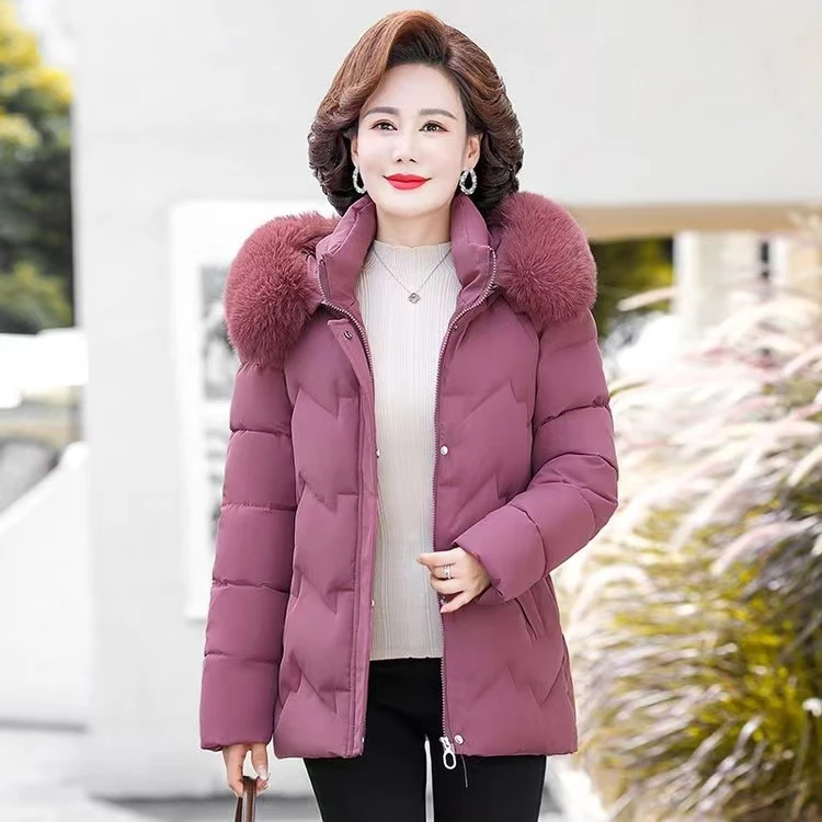 2023年新款妈妈冬装棉衣外套洋气中老年冬季棉服加绒加厚款棉袄女