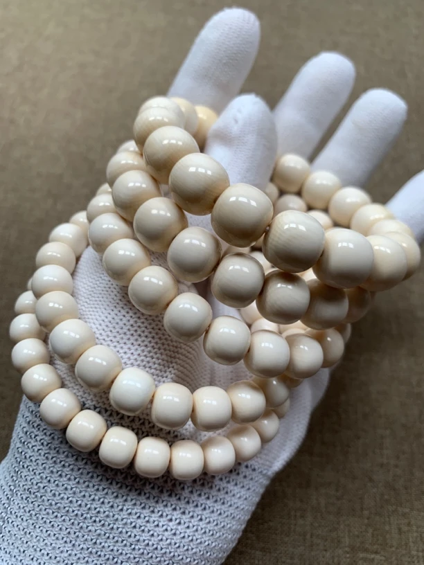 天然5A冰料保真猛犸牙老型手串