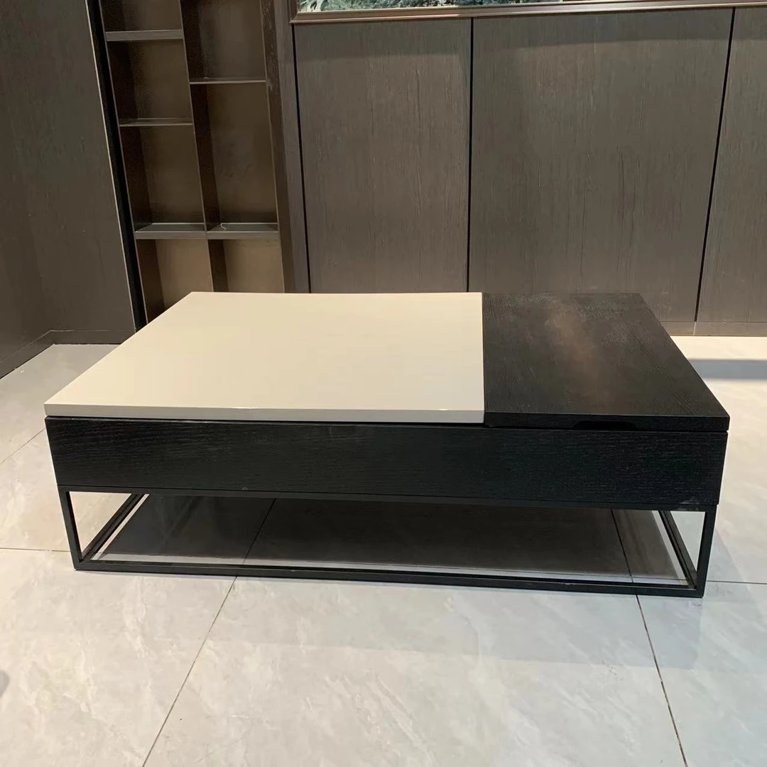 方几升降多功能现代简约茶几百搭五金脚客厅家用北欧储物烤漆方几