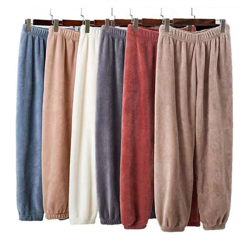 【暖暖裤】双面珊瑚绒休闲睡裤可外穿懒人毛绒家居裤保暖小香风