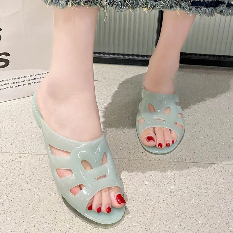 2023百搭居家外穿果冻拖鞋女舒适防滑防臭不磨脚凉拖鞋女