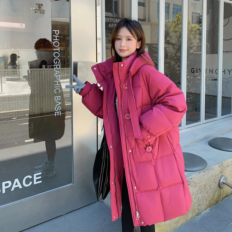 羽绒服女2024新款加肥加大码胖mm羽绒服女中长款连帽加厚潮洋气