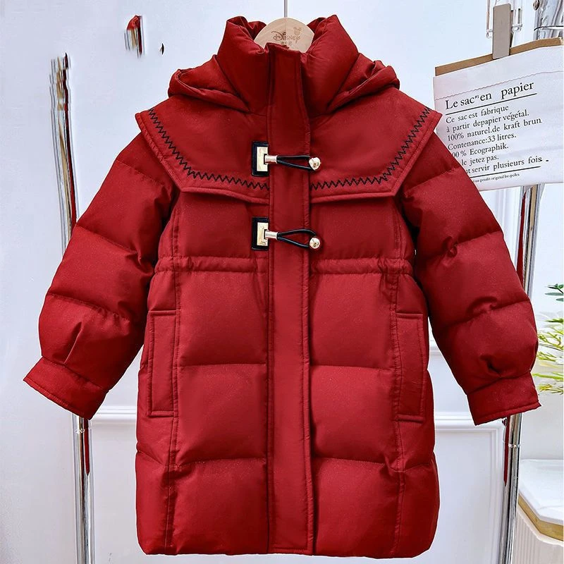 2023年新款棉服冬季新款时髦洋气中长款加厚棉袄小女孩女童棉衣