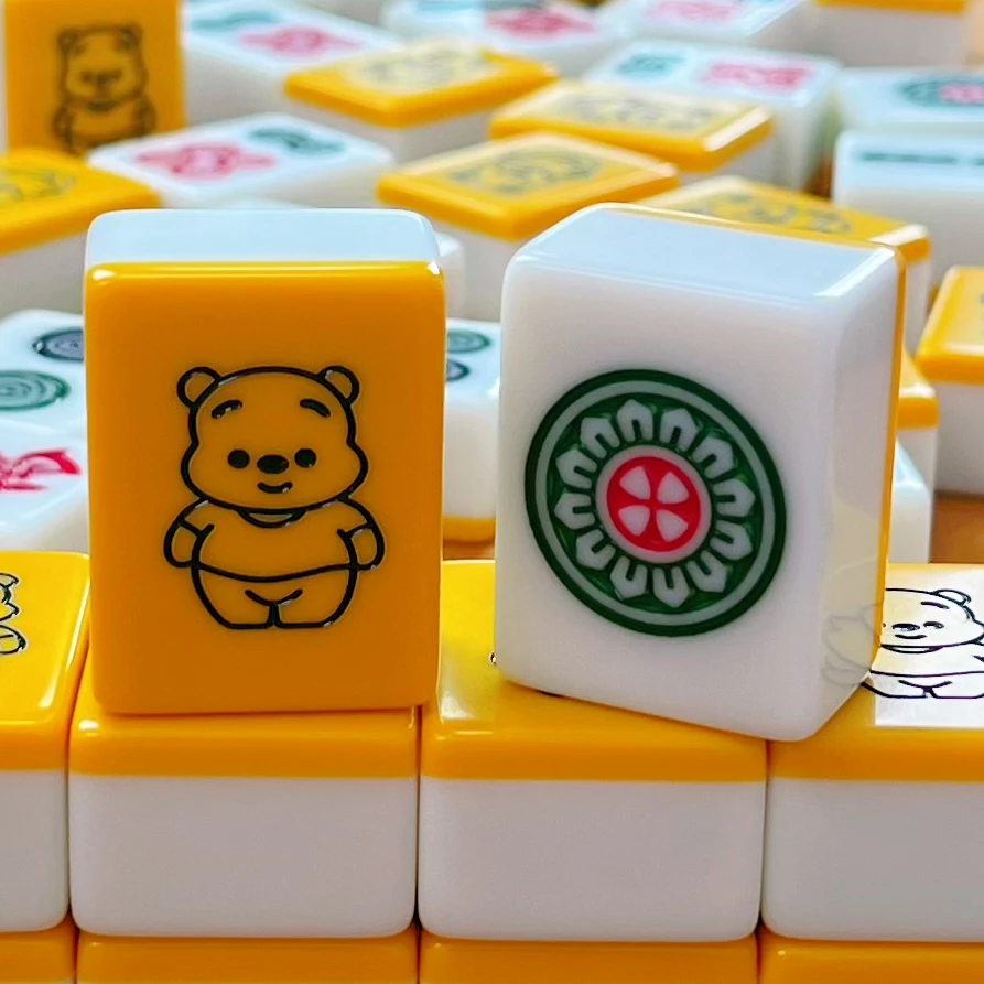 网红可爱卡通家用手搓牌中大号40号42号44号宿舍麻将雀牌礼品定制