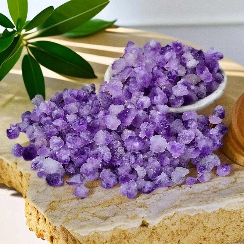天然紫水晶紫晶花散装家居卧室办公桌面造景装饰