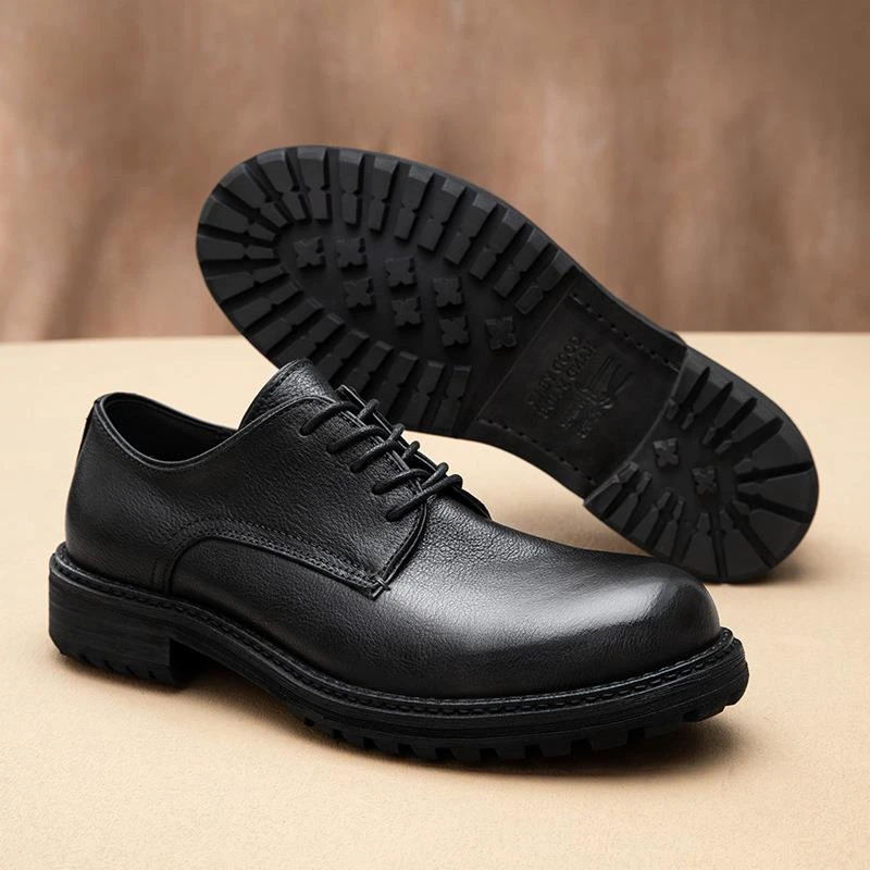 男款厚底增高男鞋皮鞋男正装商务休闲真皮黑色结婚新郎鞋手工英伦