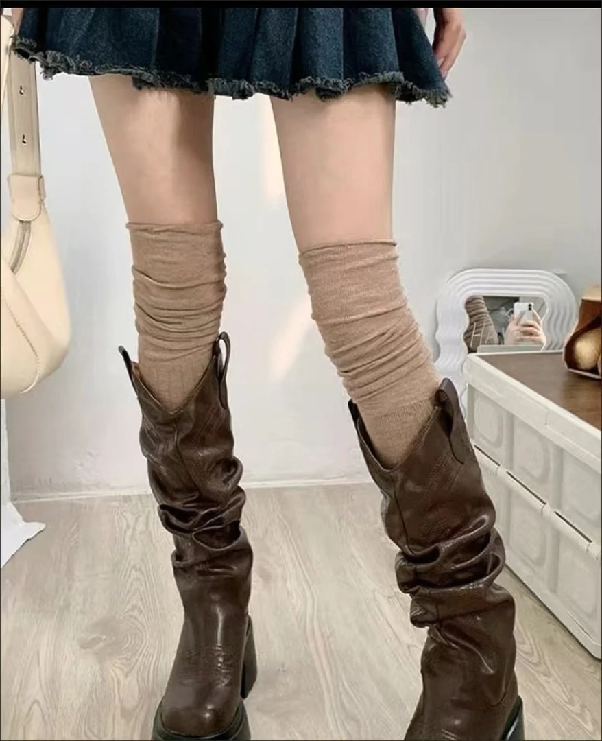 蕾丝花边过膝网红小腿袜