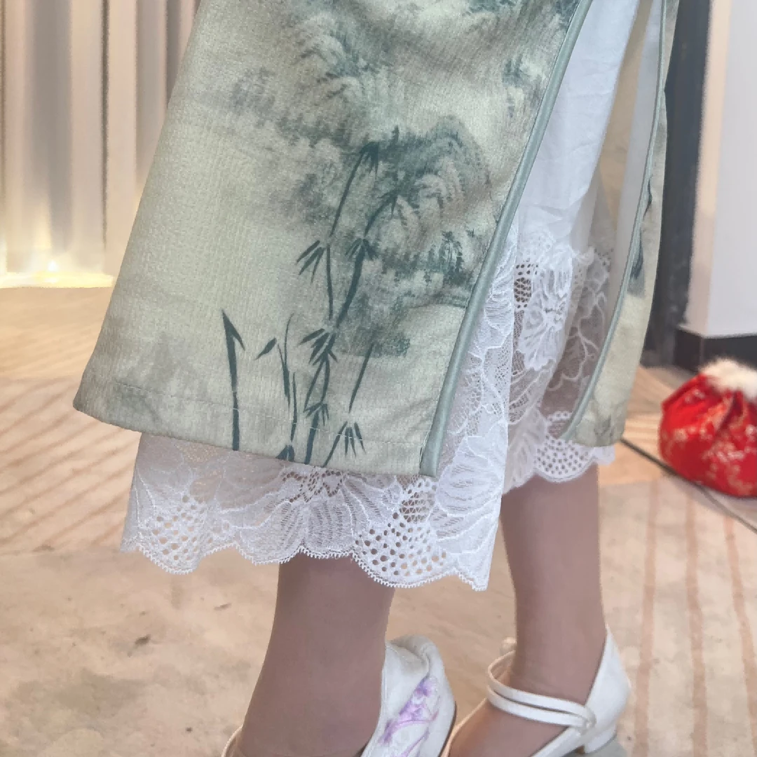 【内衬裙】新中式原创花针织花摆旗袍衬裙