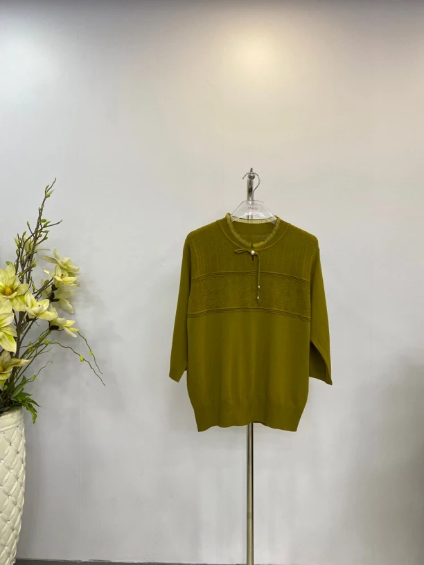 欧美姿初秋薄款套头国风时尚显瘦百搭小衫S045