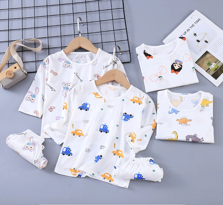 竹节棉A类艾草精华3A抗菌防蚊儿童家居服薄款睡衣七分袖九分裤