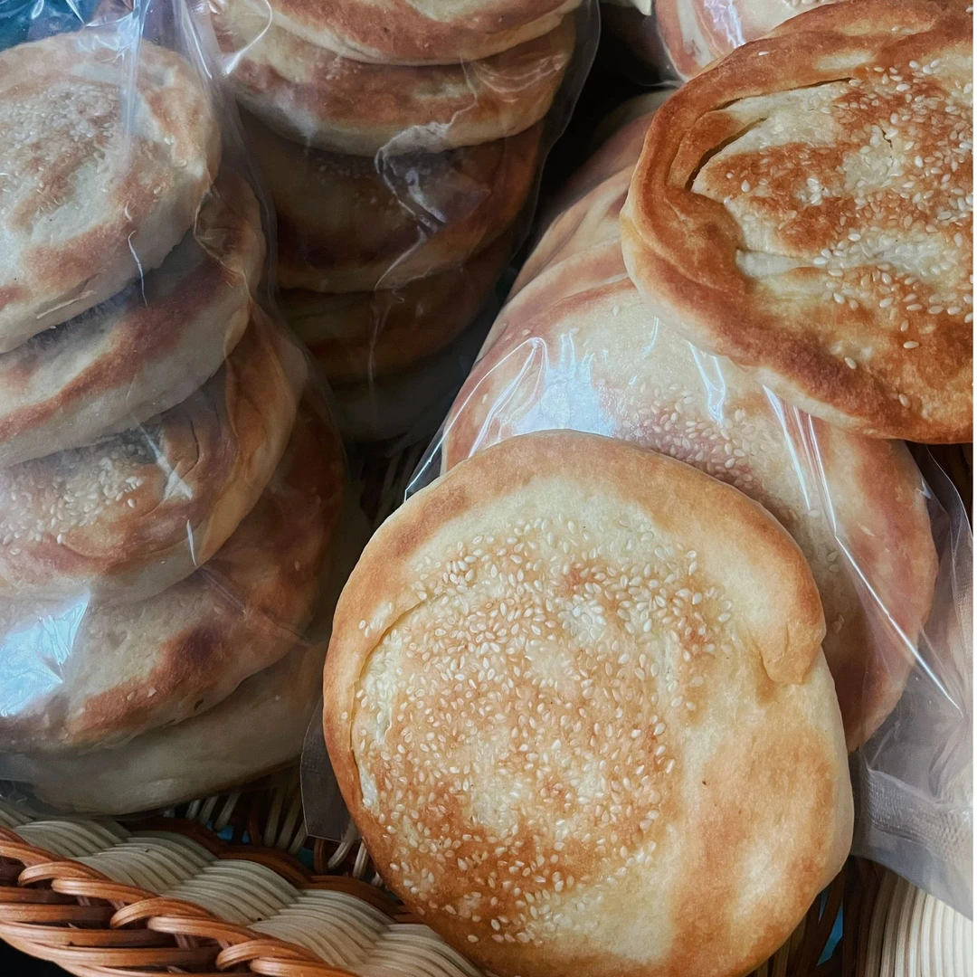 清真回族食品河南油酥烧饼五香咸味饼120g/个一袋五个装现做现发