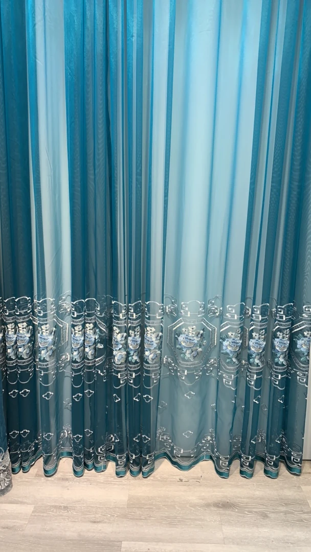 重工刺绣客厅窗纱