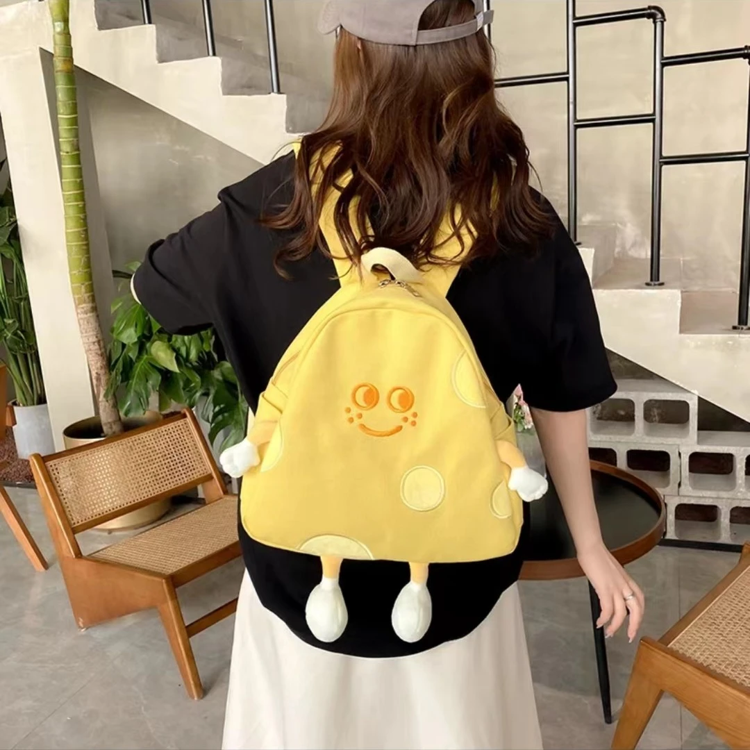 芝士奶酪双肩背包2023新款夏季卡通可爱超萌少女心高中生学生书包