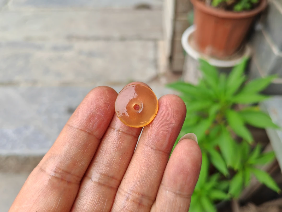 非金属仿珍珠手链 鱼惊石手链平安扣纯手工打磨不是很规则