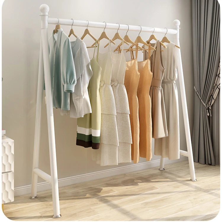 衣帽架阳台立式加厚阳台晾衣架落地式简易卧室内单杆式挂衣服晒凉