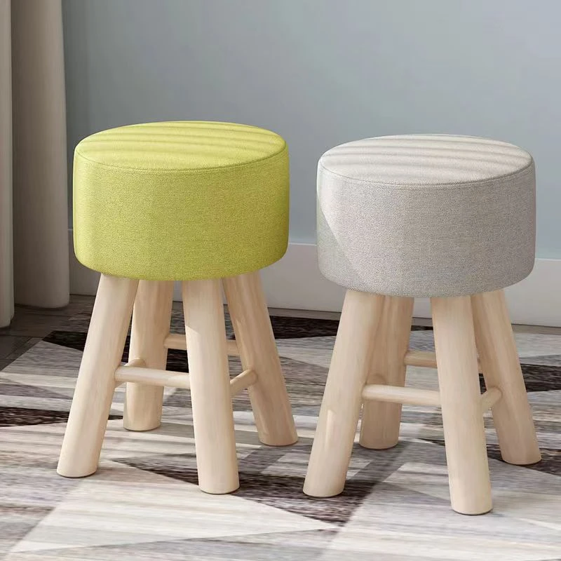餐椅凳梳妆凳凳子家用创意简约木凳实木沙发凳圆凳卧室化妆凳子