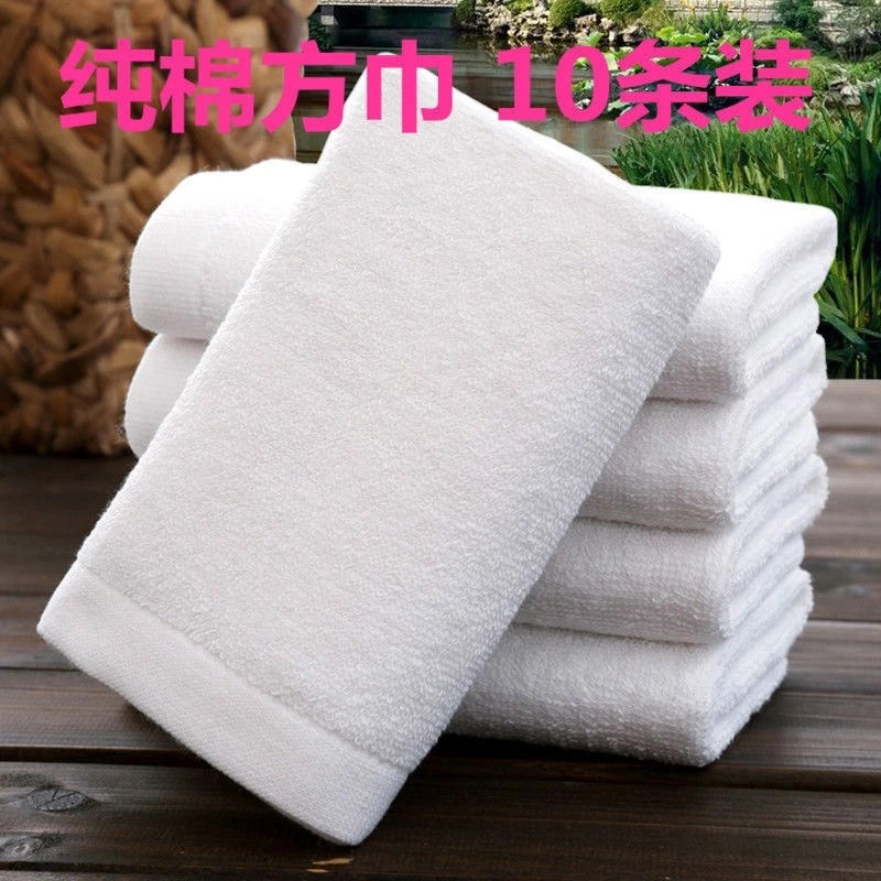 厨师手布白毛巾抓锅纯棉正方形专用厨房不吸油用饭店餐厅用擦碗