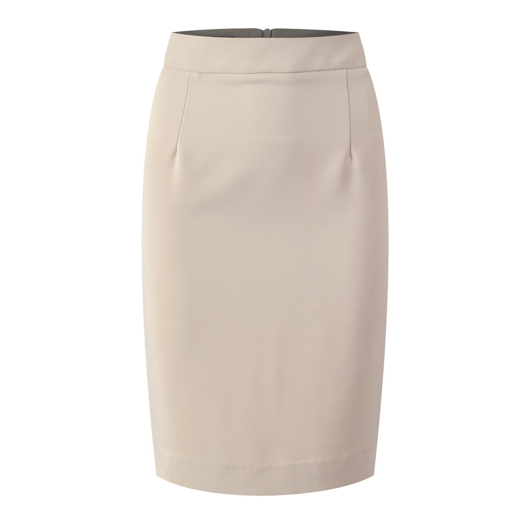 奶白色高腰包臀半身裙气质女神修身通勤秋冬百搭抗皱高级感半裙